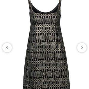 Milly Black and Gold Jacquard Dress